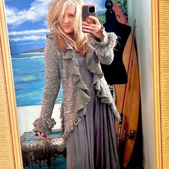 🔥VTG All That Jazz, Soft Silver-Gray Palazzo Jumper, Mint, Price is Firm:), 6 - Picture 8 of 12